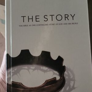 The Story Hardcover Bible - White Cover with Bronze Crown Image